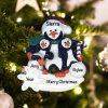 Personalized Penguin Parent with 2 Kids Christmas Ornament
