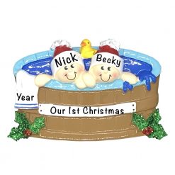 Hot Tub Couple Personalized Christmas Ornament