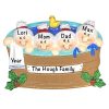 Hot Tub Family of 4 Personalized Christmas Ornament