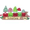 Gnome Family of 5 Personalized Christmas Ornament