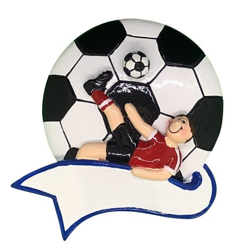 Soccer Kick Boy Personalized Christmas Ornament - Blank