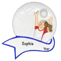 1728 Volleyball Serve Girl Personalized Christmas Ornament
