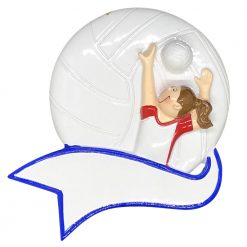 Volleyball Serve Girl Personalized Christmas Ornament - Blank