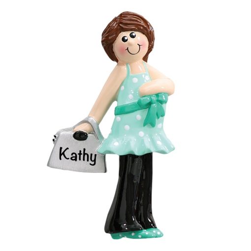 Pregnant Woman with Purse Personalized Christmas Ornament
