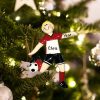 Personalized Soccer Guy Blonde Christmas Ornament