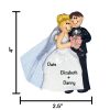 Wedding Couple Pink Flowers Blonde Personalized Christmas Ornament