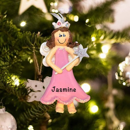 Personalized Princess Fairy Brown Christmas Ornament