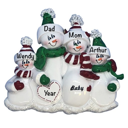 Expecting Family of 4 Personalized Christmas Ornament