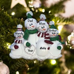 Personalized Expecting Family of 4 Christmas Ornament