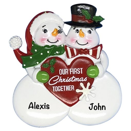 Our 1st Christmas Together Snow Couple Personalized Christmas Ornament
