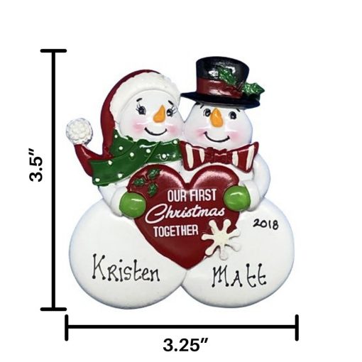 Our First Xmas Together Snow Couple Personalized Christmas Ornament