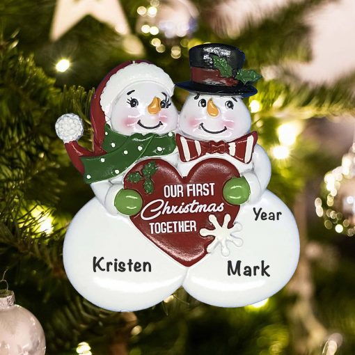Personalized Our First Christmas Together Snow Couple Christmas Ornament