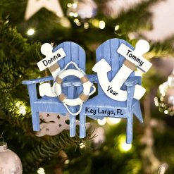 Personalized Adirondack Chair Anchor Christmas Ornament