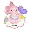 H5147 Pink Baby's 1st Christmas Girl Elephant Personalized Christmas Ornament