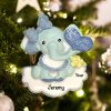 Personalized Baby's 1st Christmas Elephant Boy Christmas Ornament