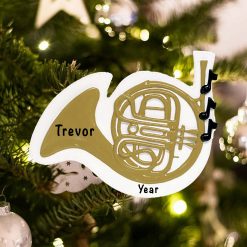 Personalized French Horn Christmas Ornament
