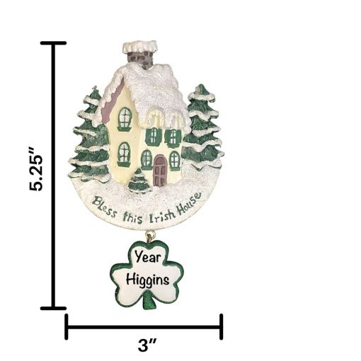 Bless this Irish House Personalized Christmas Ornament