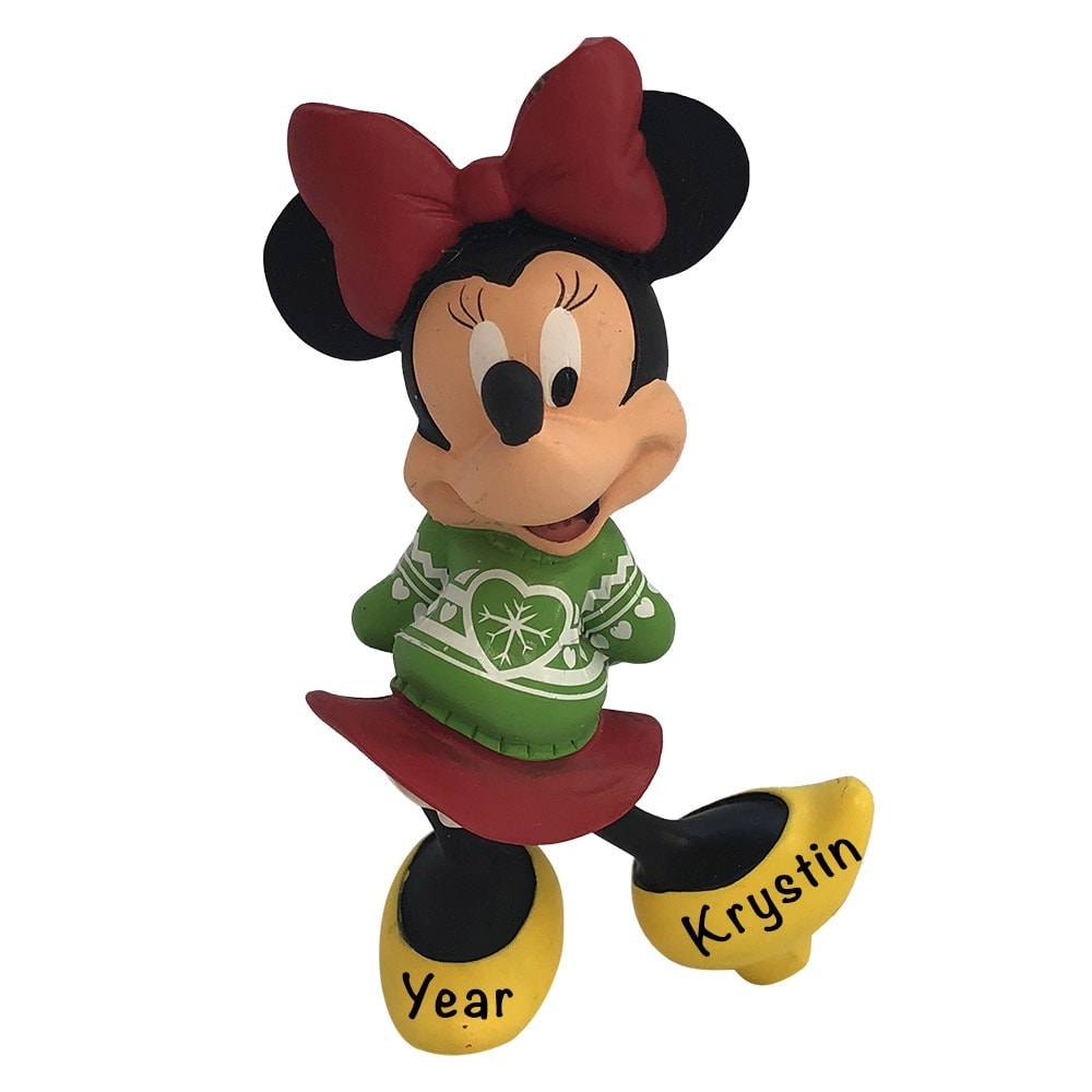 Minnie Christmas Sweater Disney Personalized Ornament