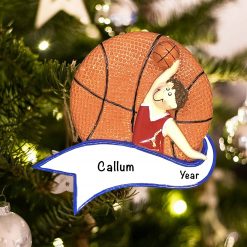 Personalized Basketball Boy Shot Christmas Ornament