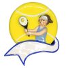 Tennis Girl Serve Personalized Christmas Ornament - Blank