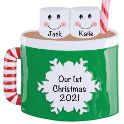 24-2 Marshmallow Family of 2 Personalized Christmas Ornament