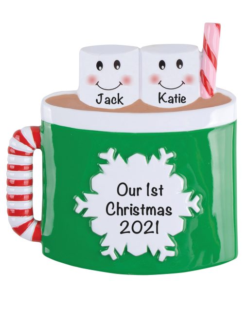 24-2 Marshmallow Family of 2 Personalized Christmas Ornament