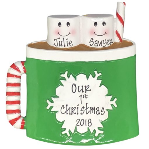 Marshmallow Couple Personalized Christmas Ornament