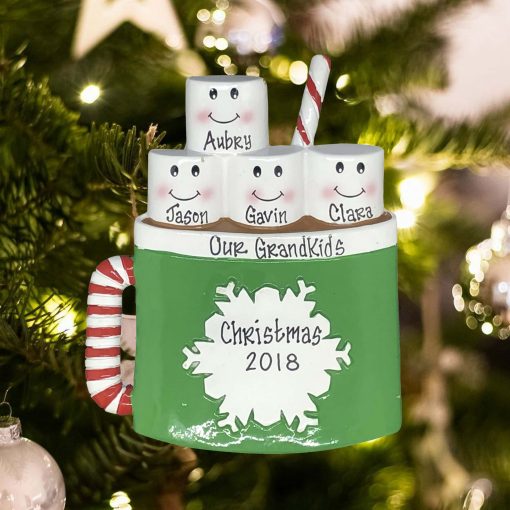 Personalized Marshmallow Mug Family of 4 Christmas Ornament
