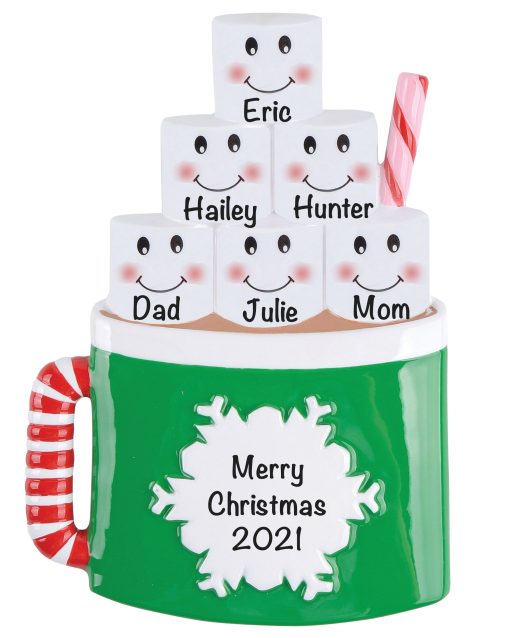 24-6 Family of 6 Personalized Christmas Ornament