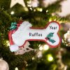 Personalized Santa Dog Bone Christmas Ornament
