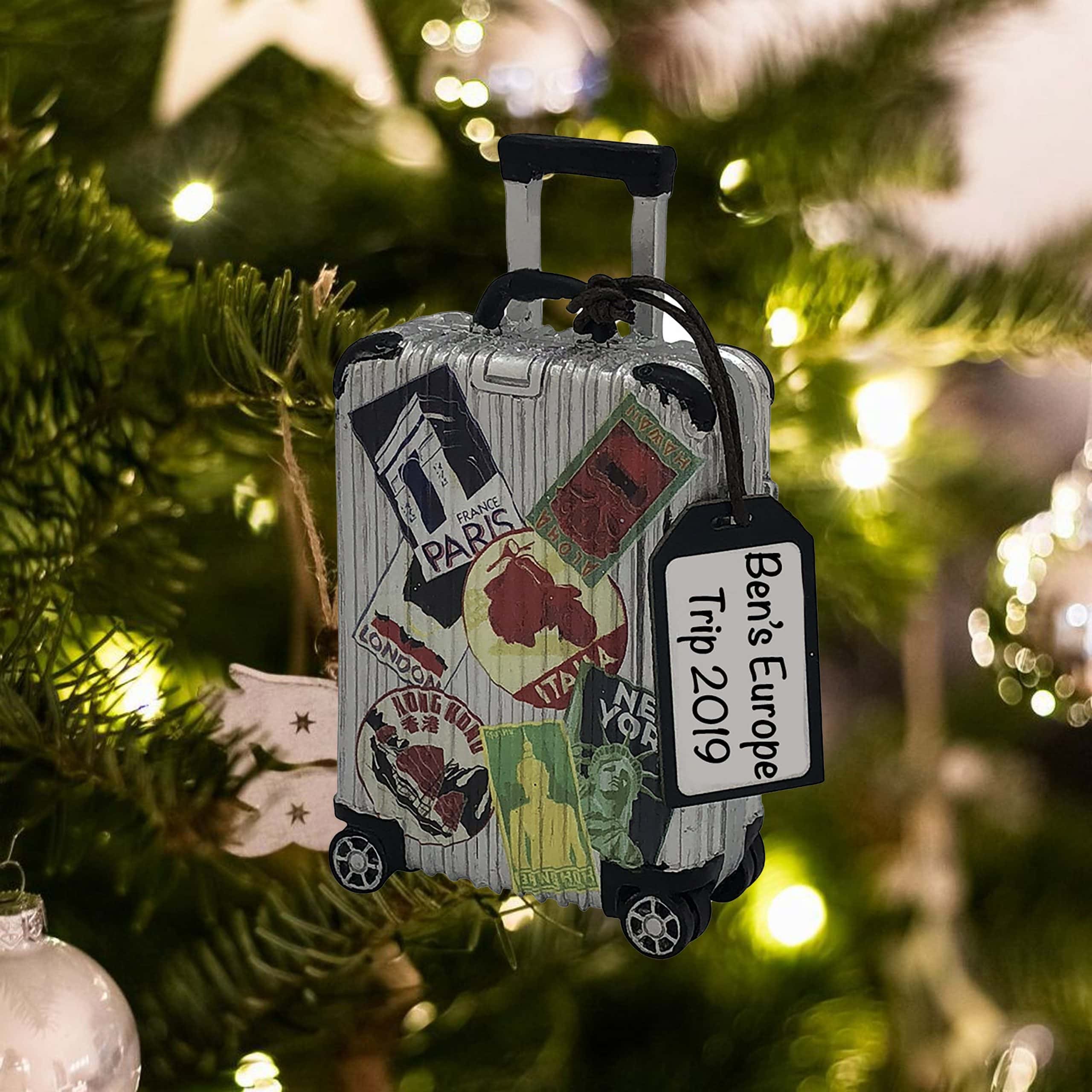 travel suitcase christmas ornament