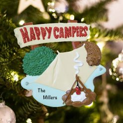 Personalized Happy Camper Christmas Ornament