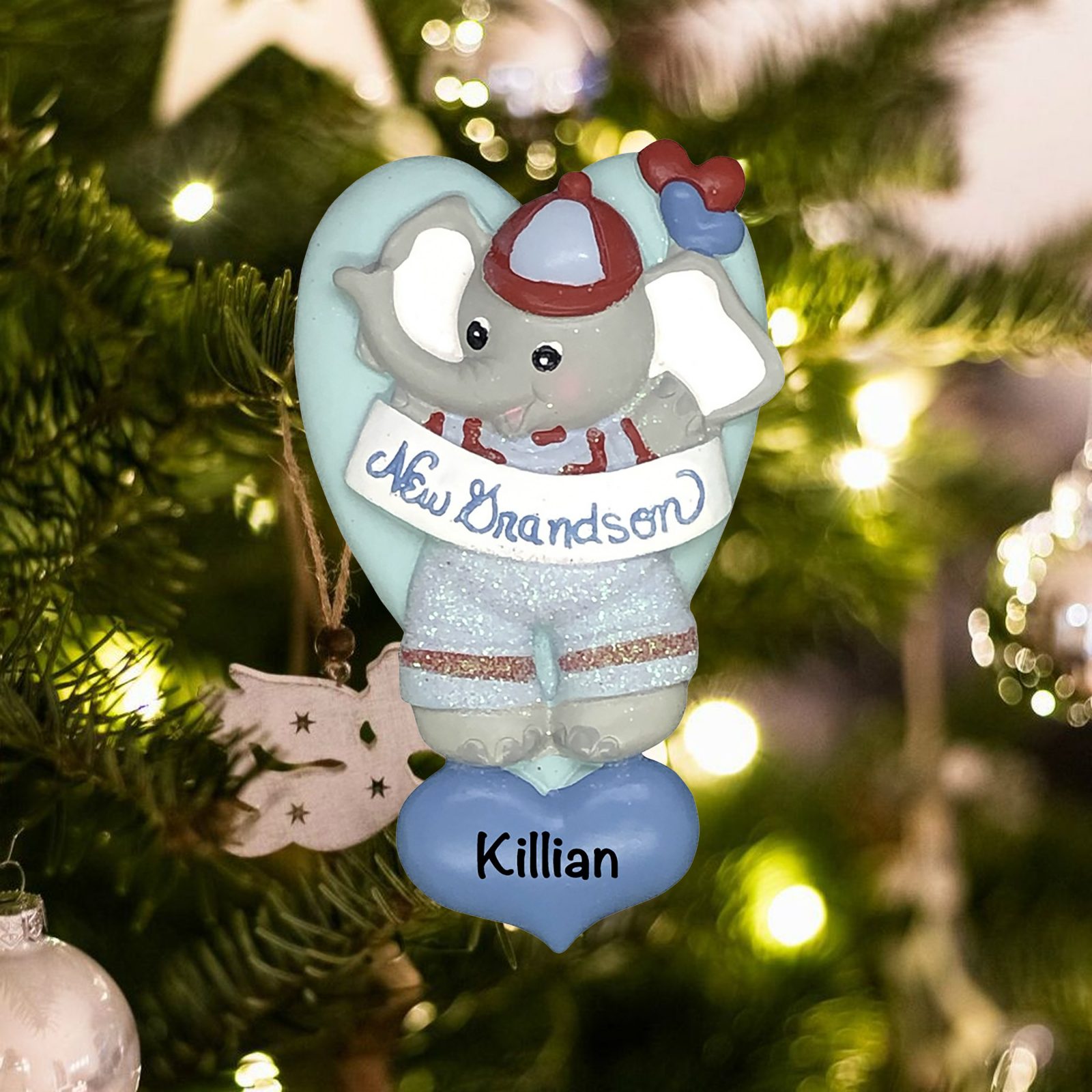 New Grandson Personalized Christmas Ornament Free Personalization