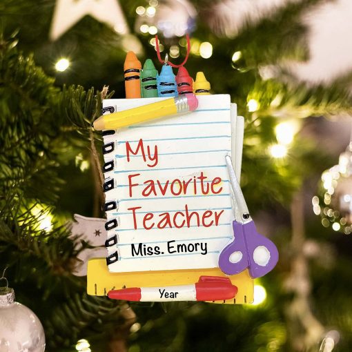 Personalized My Favorite Teacher Christmas Ornament