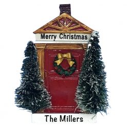 Merry Christmas Red Door Personalized Christmas Ornament