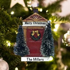 Personalized Merry Christmas Red Door Christmas Ornament