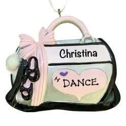 I Love Dance Bag Personalized Christmas Ornament