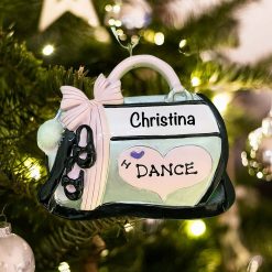 Personalized I Love Dance Bag Christmas Ornament