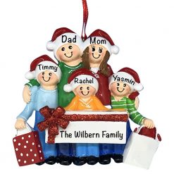 Gift Family of 5 Personalized Christmas Ornament