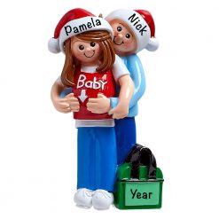 It's A Baby Expecting Couple Personalized Christmas Ornament