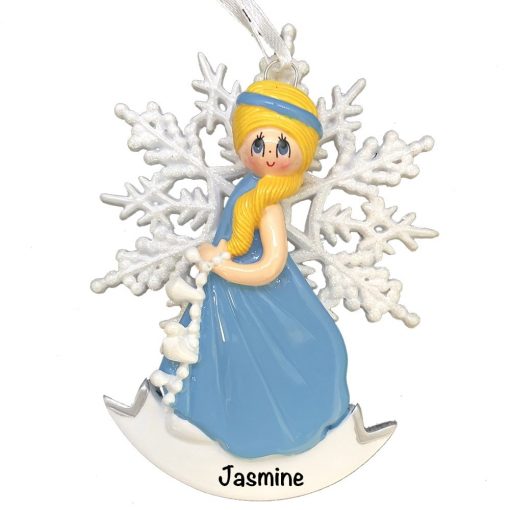 Snow Princess Blonde Elsa Personalized Christmas Ornament