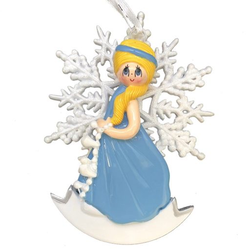 Snow Princess Blonde Elsa Personalized Christmas Ornament - Blank