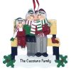 Park Bench Family of 3 Personalized Christmas Ornament