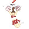 Cheerleader Girl Red Personalized Christmas Ornament