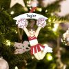 Personalized Cheerleader Girl Red Christmas Ornament