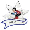 Skiing Snow Flake Personalized Christmas Ornament