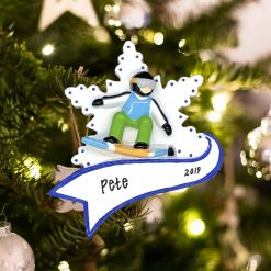Personalized Snowboarder Christmas Ornament