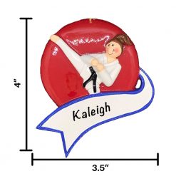 Karate Girl Personalized Christmas Ornament