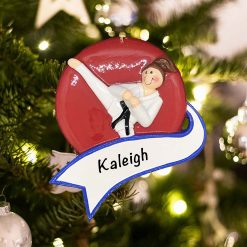 Personalized Karate Girl Christmas Ornament