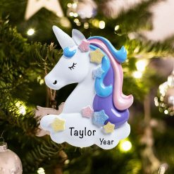 Personalized Unicorn Starlight Christmas Ornament